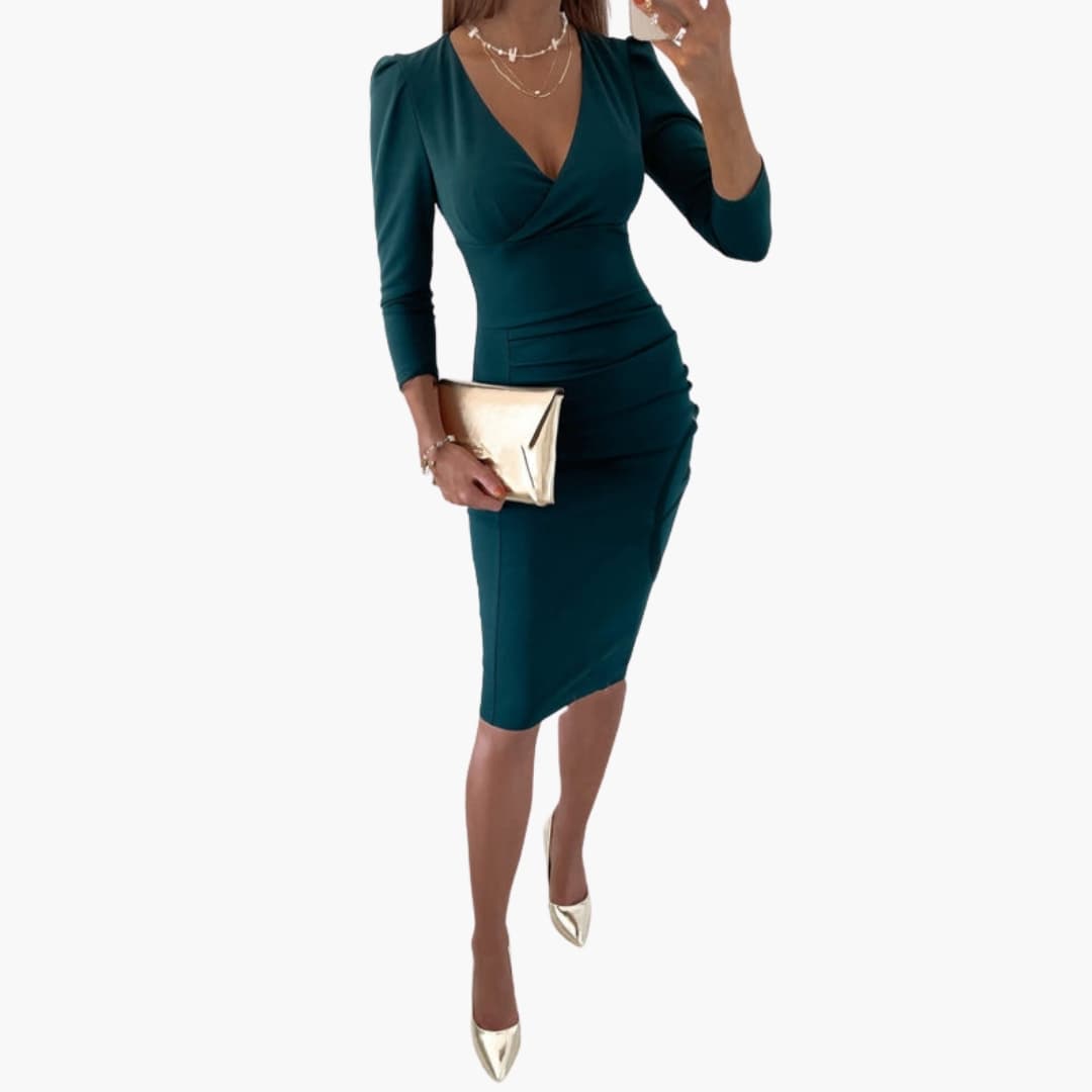 Sexy Fit V Neck Mini Dress