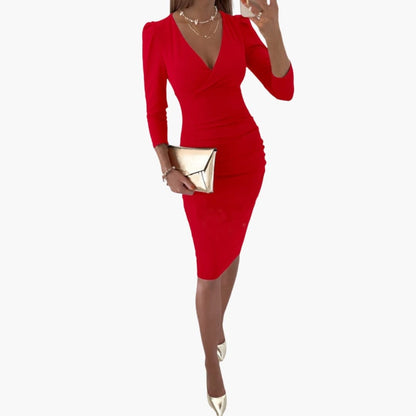 Sexy Fit V Neck Mini Dress