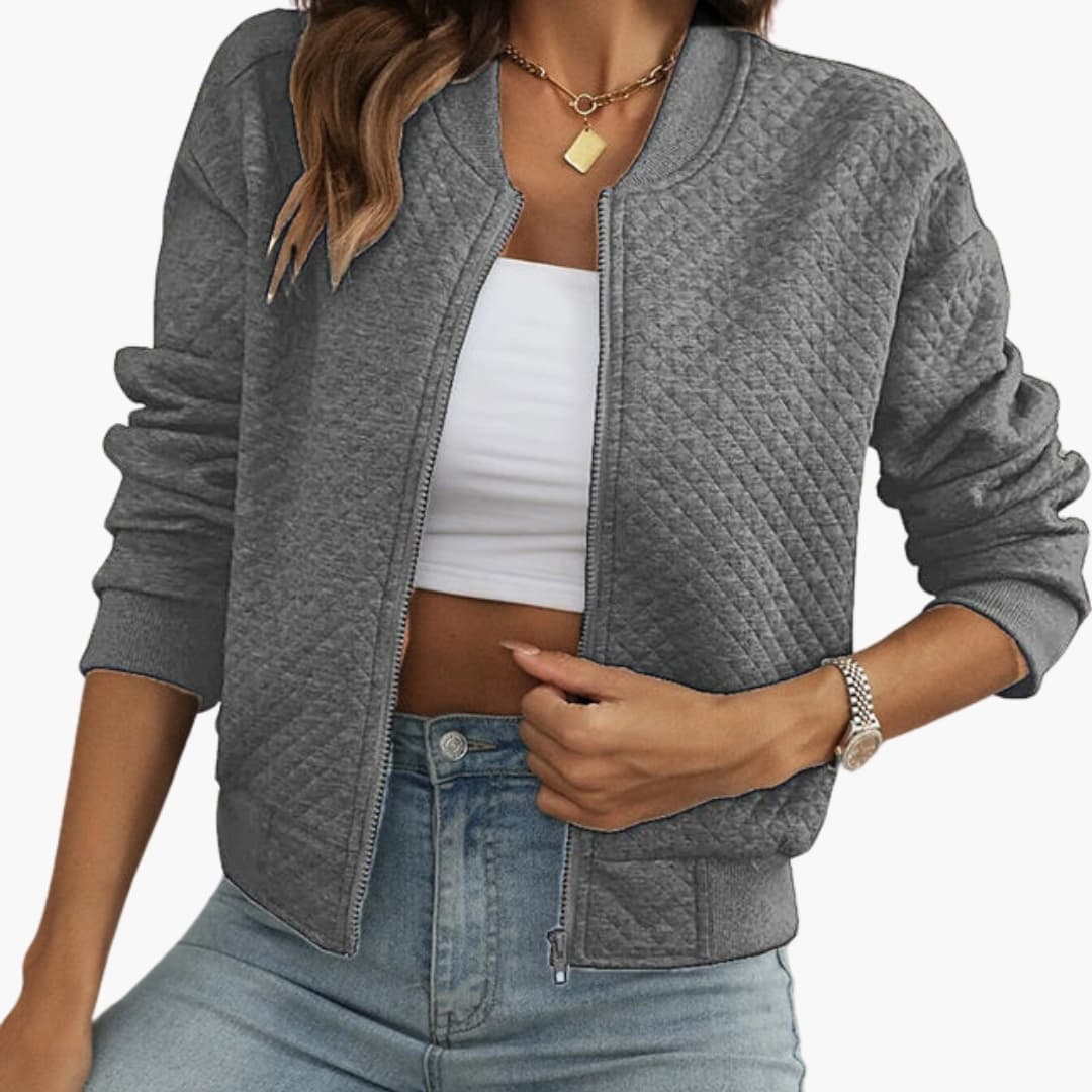 Women's Classic Zip Up Bomber Jacket
