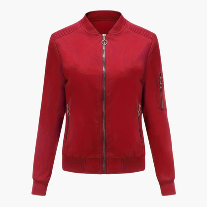 Ladies' Casual Zip Jacket with Sporty Collar Pocket