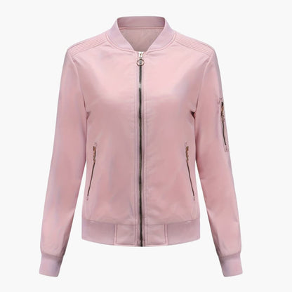 Ladies' Casual Zip Jacket with Sporty Collar Pocket