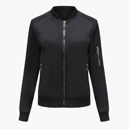 Ladies' Casual Zip Jacket with Sporty Collar Pocket