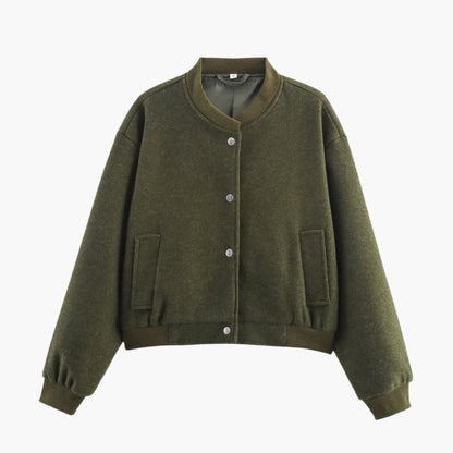 Ladies' Fit Bomber Jacket with Stretch Cuffs and Zip Pockets
