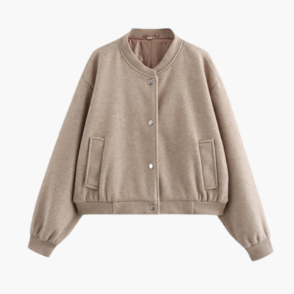 Ladies' Fit Bomber Jacket with Stretch Cuffs and Zip Pockets