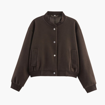 Ladies' Fit Bomber Jacket with Stretch Cuffs and Zip Pockets
