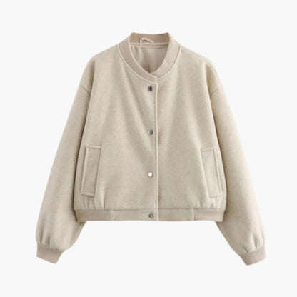 Ladies' Fit Bomber Jacket with Stretch Cuffs and Zip Pockets