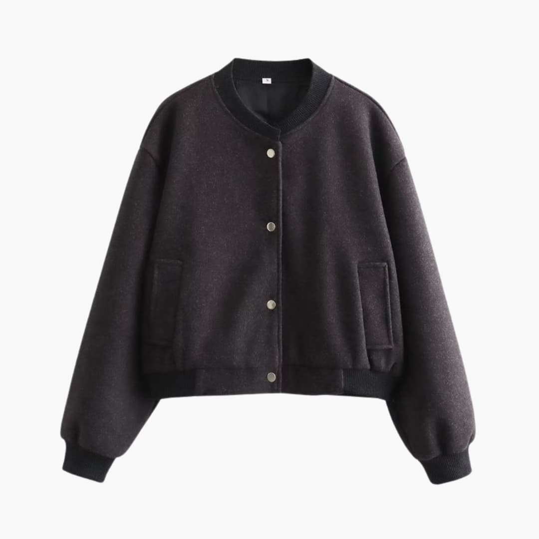 Ladies' Fit Bomber Jacket with Stretch Cuffs and Zip Pockets