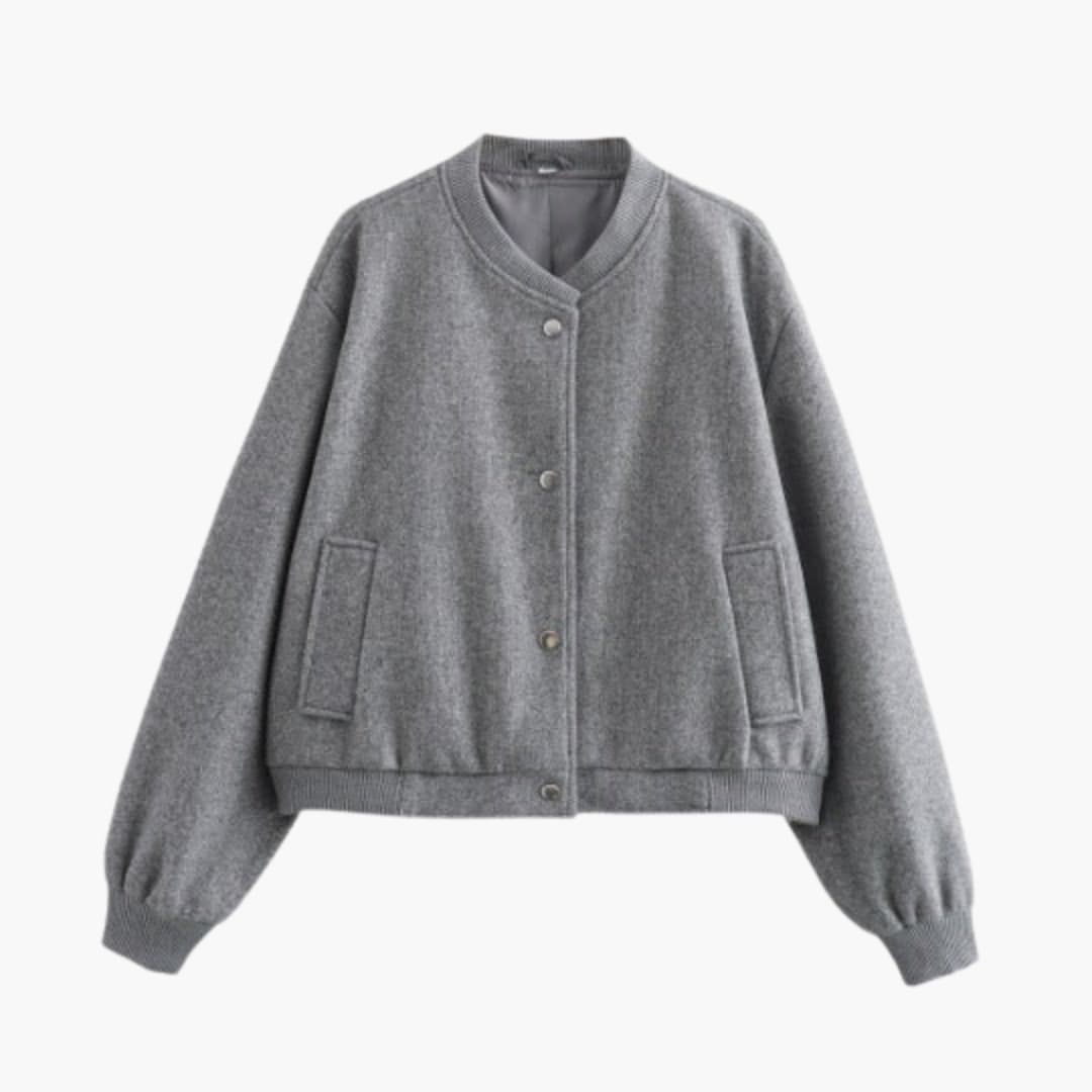 Ladies' Fit Bomber Jacket with Stretch Cuffs and Zip Pockets - Olytrend