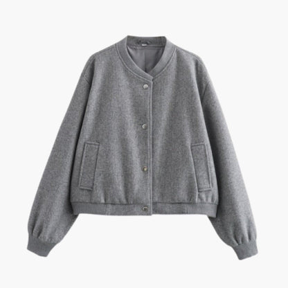 Ladies' Fit Bomber Jacket with Stretch Cuffs and Zip Pockets - Olytrend