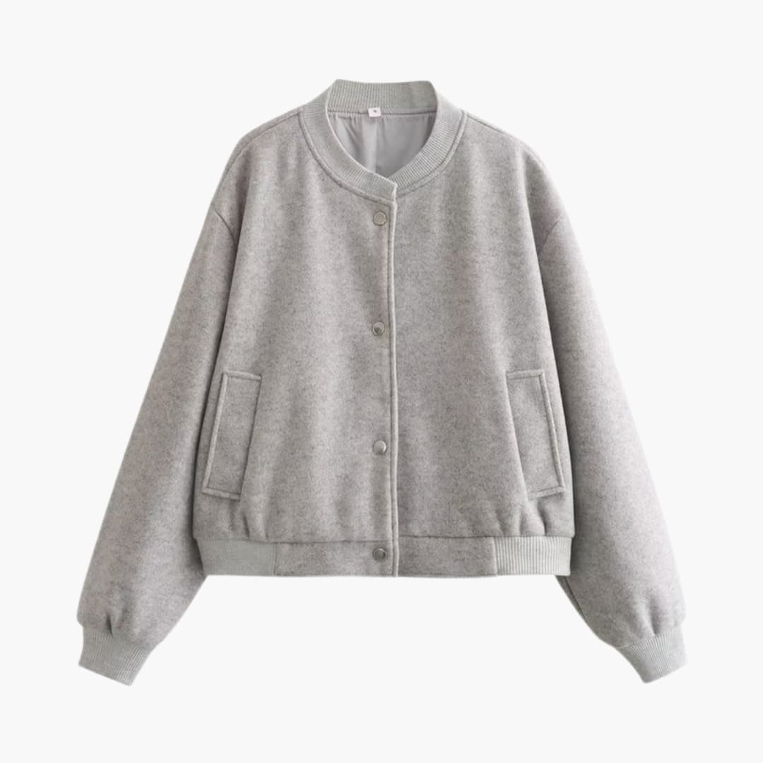 Ladies' Fit Bomber Jacket with Stretch Cuffs and Zip Pockets