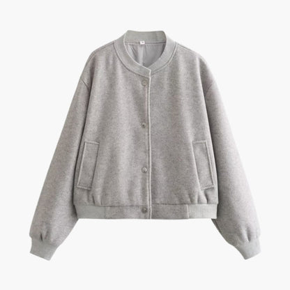 Ladies' Fit Bomber Jacket with Stretch Cuffs and Zip Pockets