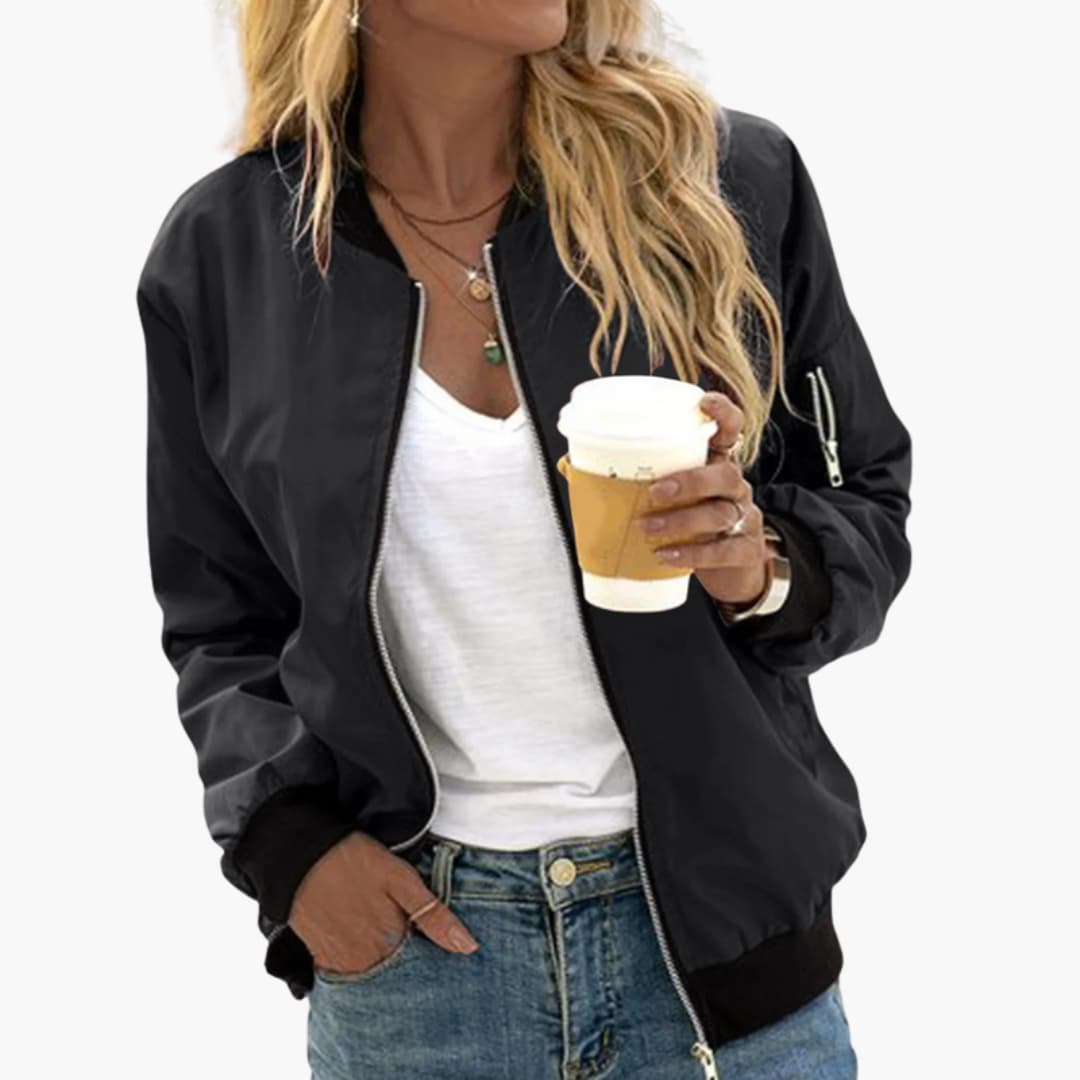 Ladies' Fit Bomber Jacket with Stretch Sleeves