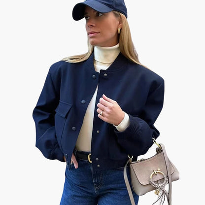 Ladies' Classic Flight Jacket with Pocket Details