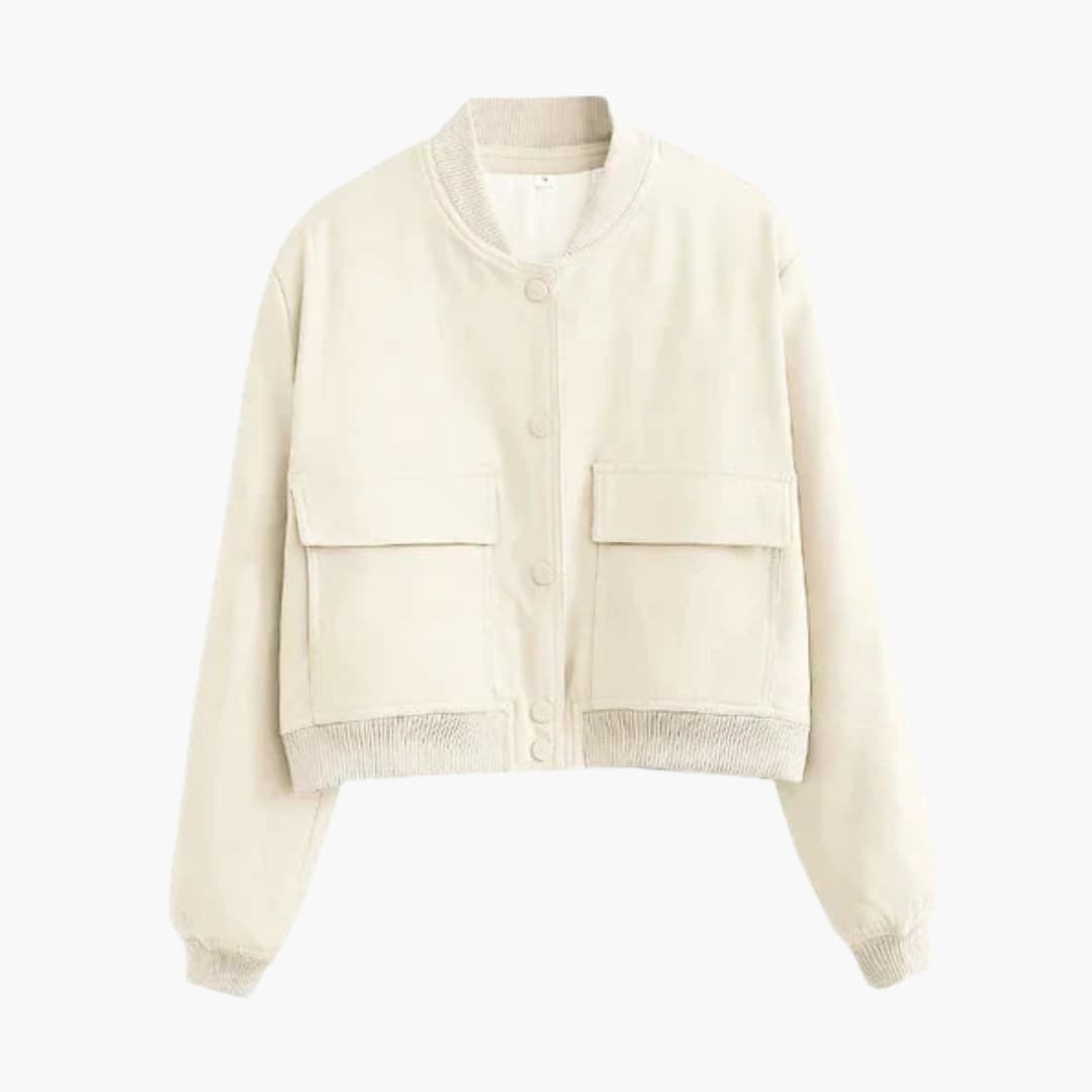 Ladies' Classic Flight Jacket with Pocket Details - Olytrend
