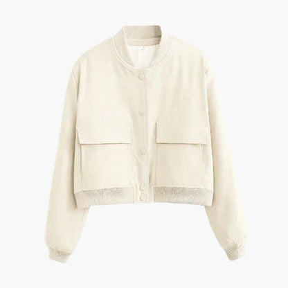 Ladies' Classic Flight Jacket with Pocket Details - Olytrend