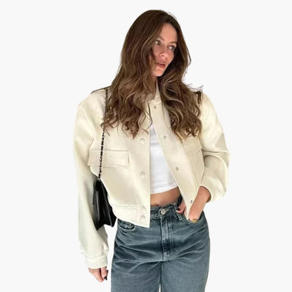 Ladies' Classic Flight Jacket with Pocket Details