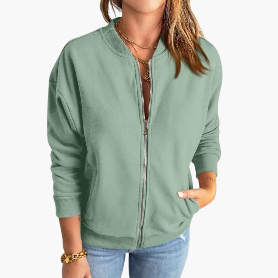 Ladies' Zip Up Slim Fit Jacket - Olytrend