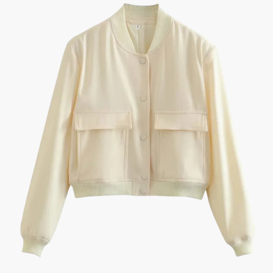 Ladies Short Bomber Jacket with Fitted Style