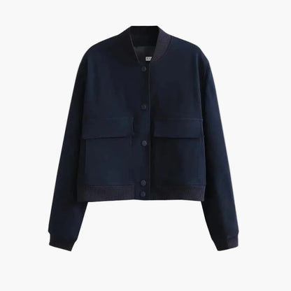 Ladies Short Bomber Jacket with Fitted Style