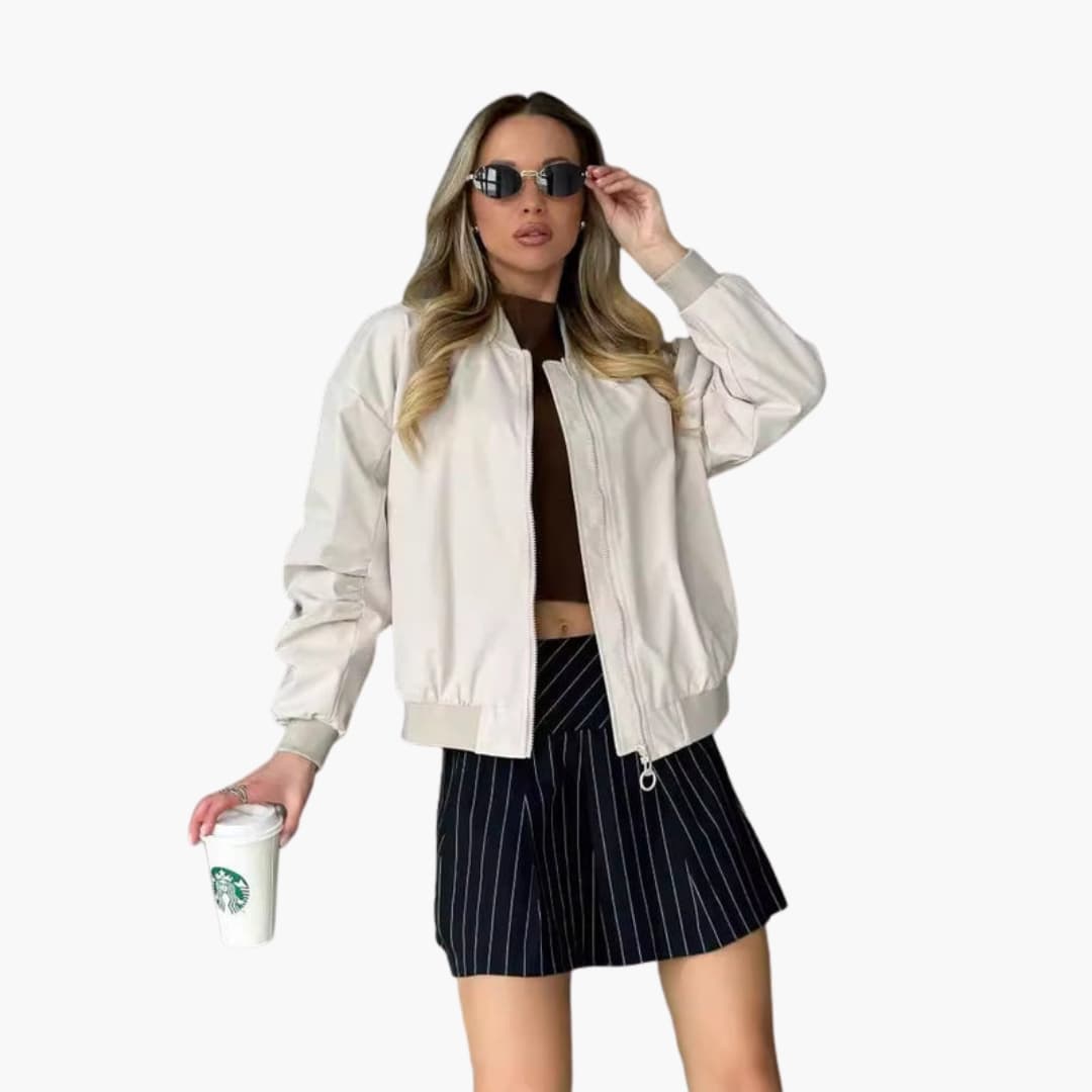 Ladies' Sporty Jacket with Inside Pockets and Stretch Cuffs