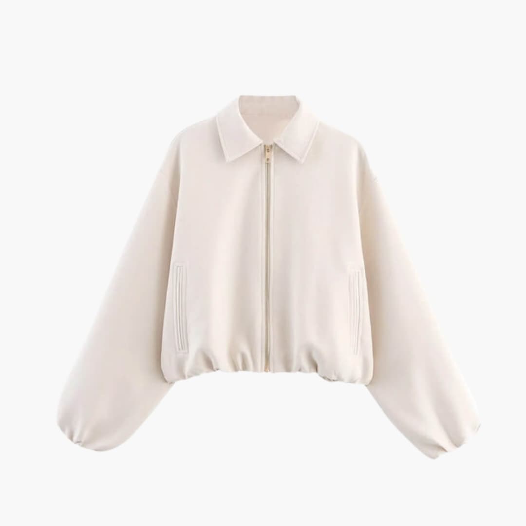 Women's Classic Jacket with Collar Detail - Olytrend