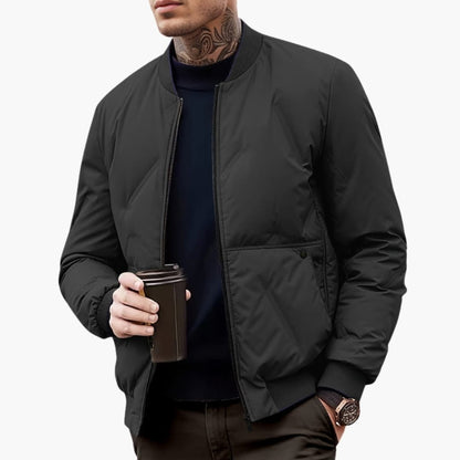 Ladies Patterned Zip Up Bomber Jacket