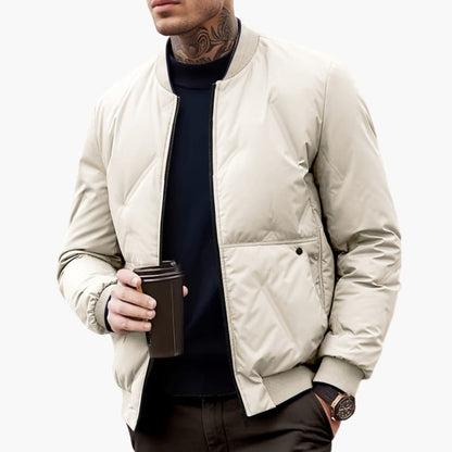 Ladies Patterned Zip Up Bomber Jacket - Olytrend
