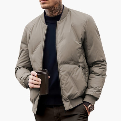 Ladies Patterned Zip Up Bomber Jacket