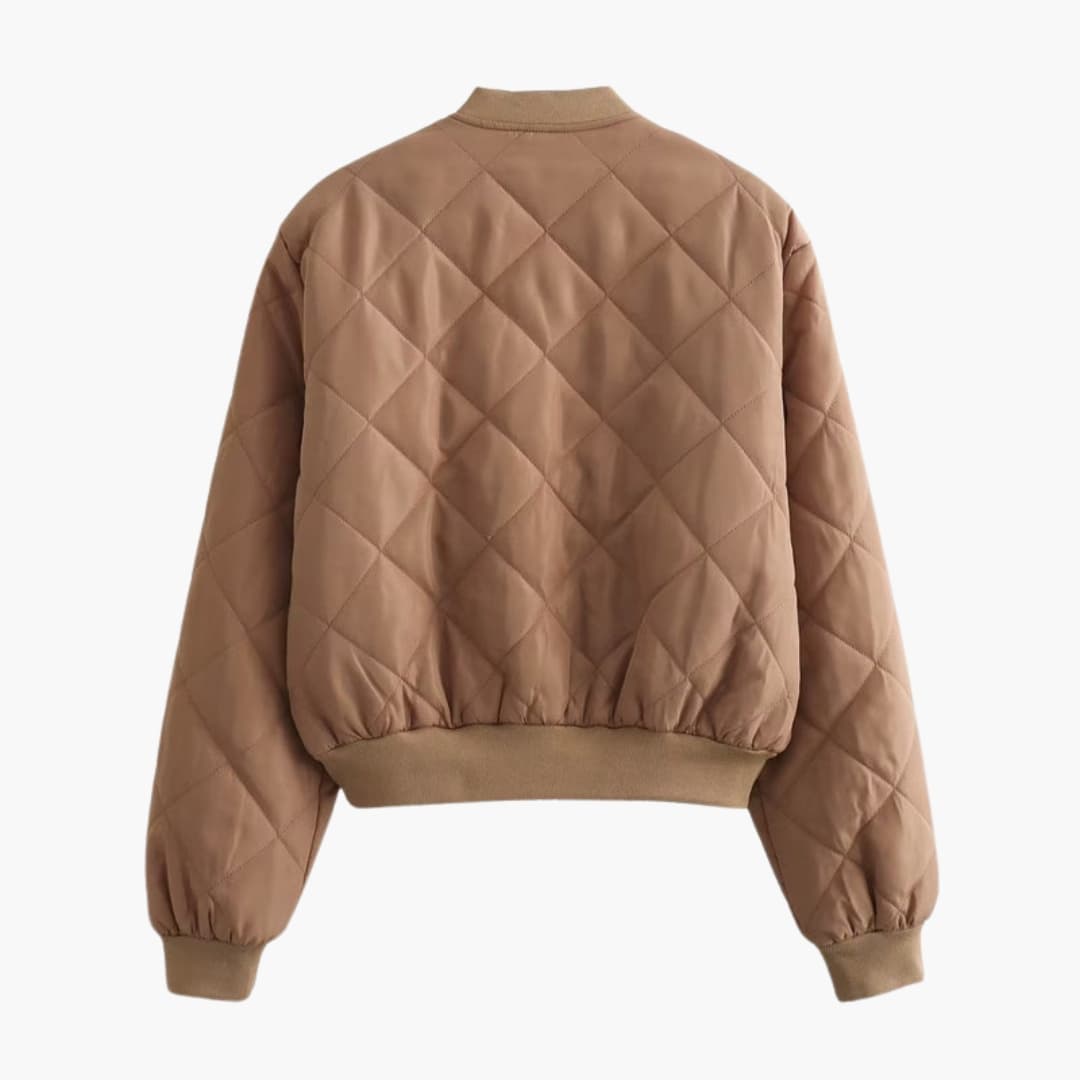 Ladies' Padded Bomber Jacket with Stretch Waist