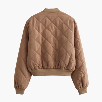 Ladies' Padded Bomber Jacket with Stretch Waist