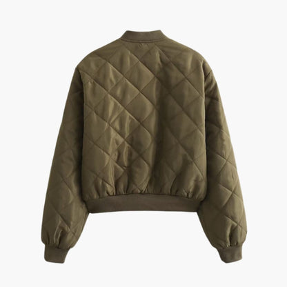 Ladies' Padded Bomber Jacket with Stretch Waist