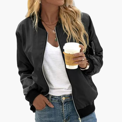 Ladies' Classic Fit Bomber Jacket with Elastic Sleeves