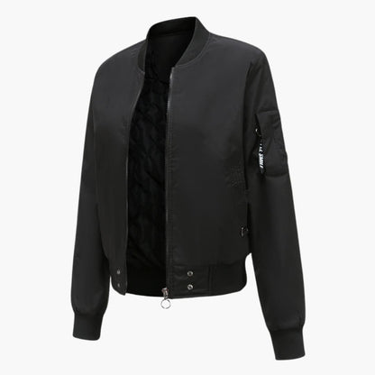 Ladies' Fashion Bomber Jacket with Side Pockets