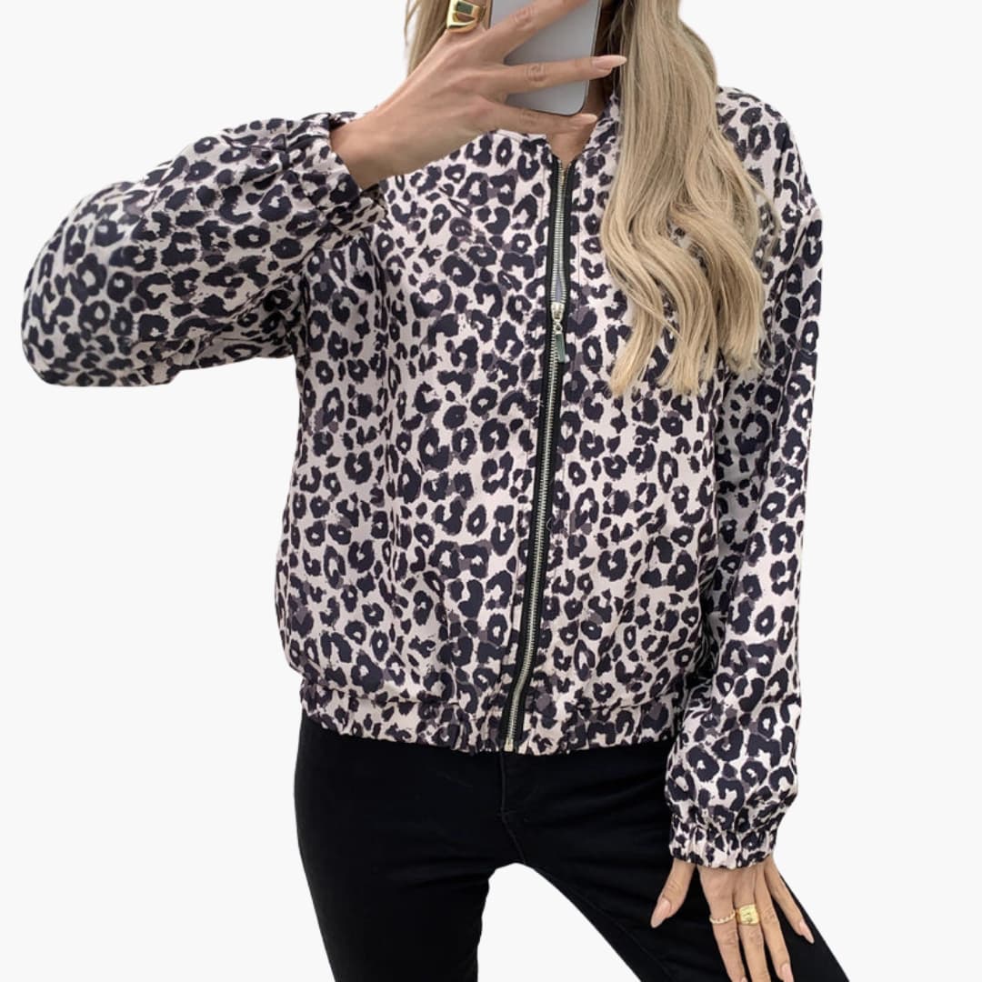 Ladies' Zip Up Bomber Jacket with Stretch Cuffs