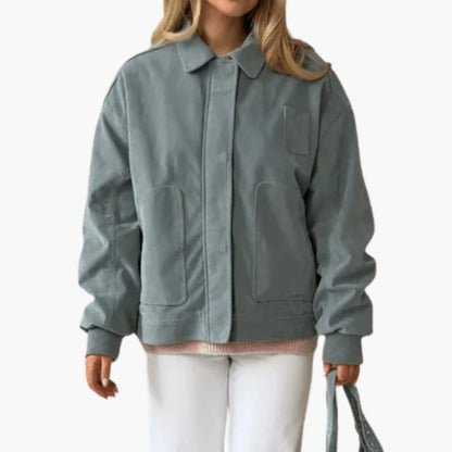 Ladies' Zip Up Flight Jacket with Collar