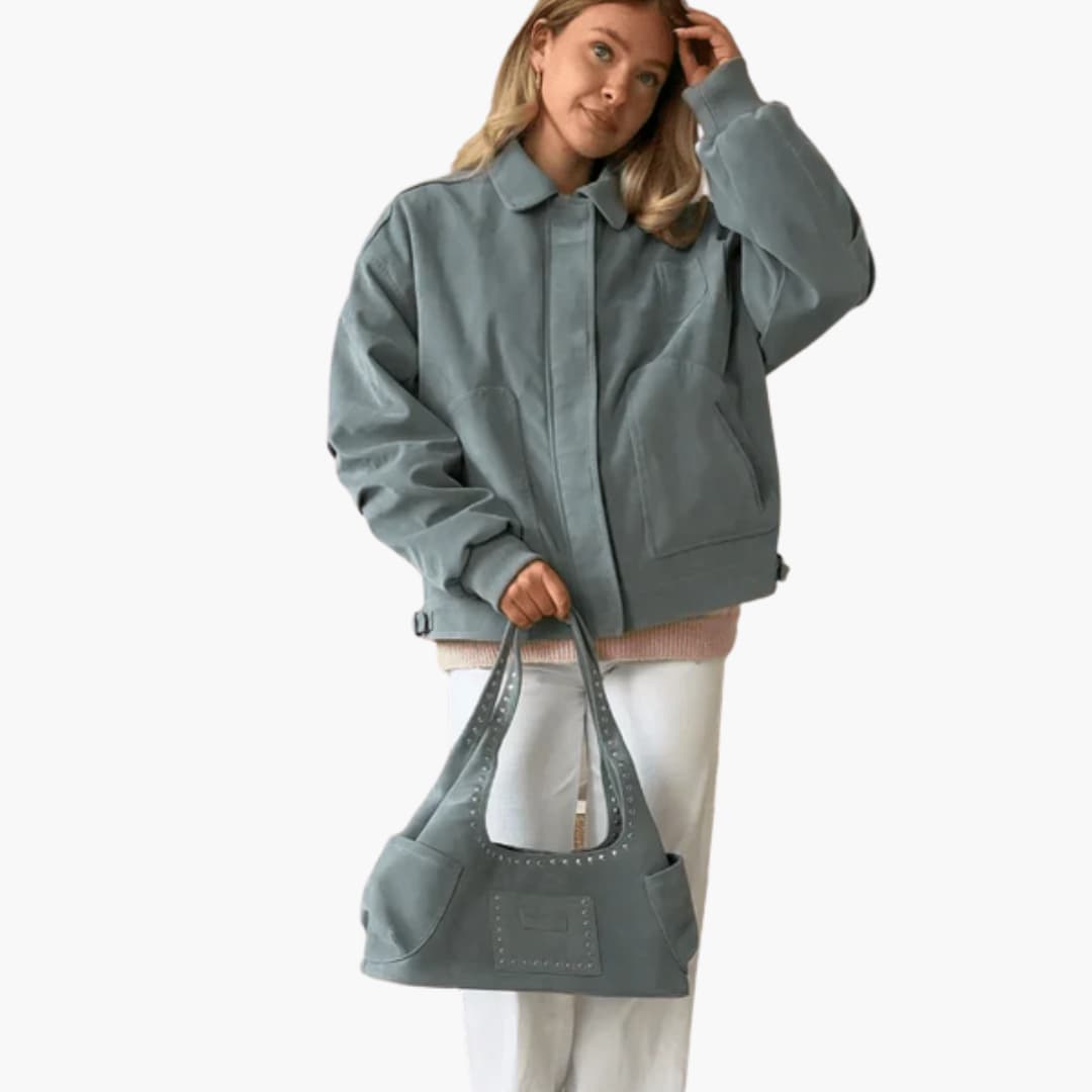 Ladies' Zip Up Flight Jacket with Collar
