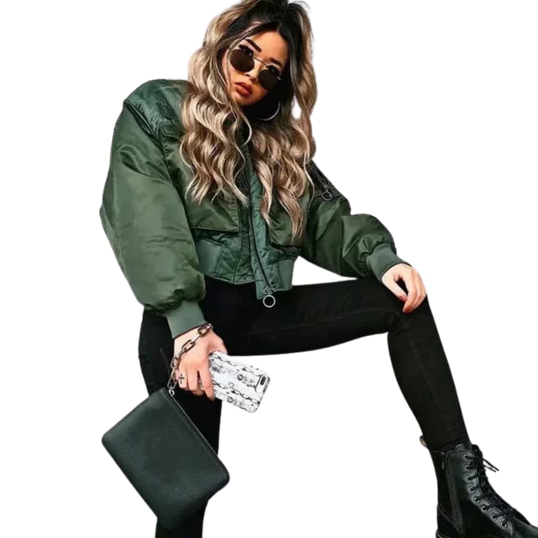 Ladies' Zip Up Jacket with Side Pockets - Olytrend