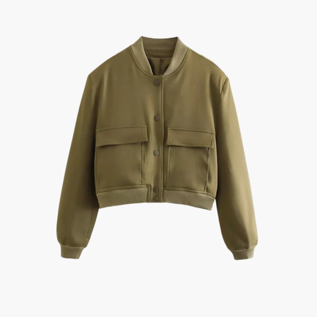 Ladies' Zip Up Bomber Jacket with Stretch Cuffs