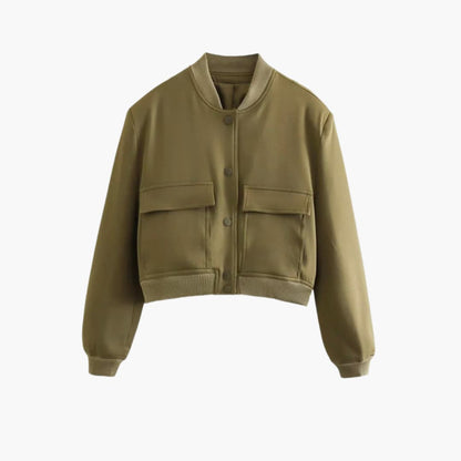 Ladies' Zip Up Bomber Jacket with Stretch Cuffs