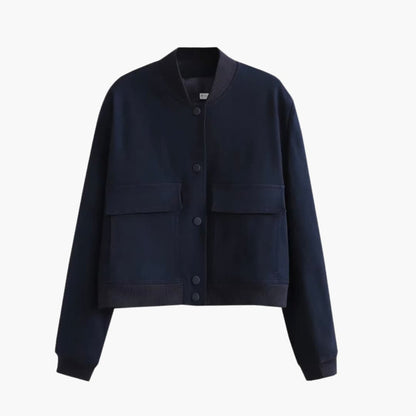 Ladies' Zip Up Bomber Jacket with Stretch Cuffs