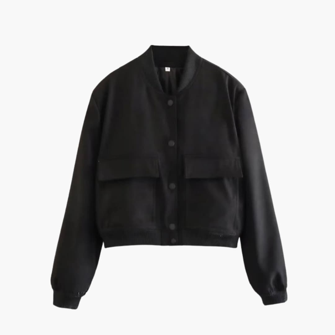 Ladies' Zip Up Bomber Jacket with Stretch Cuffs