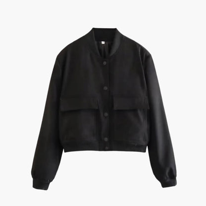 Ladies' Zip Up Bomber Jacket with Stretch Cuffs