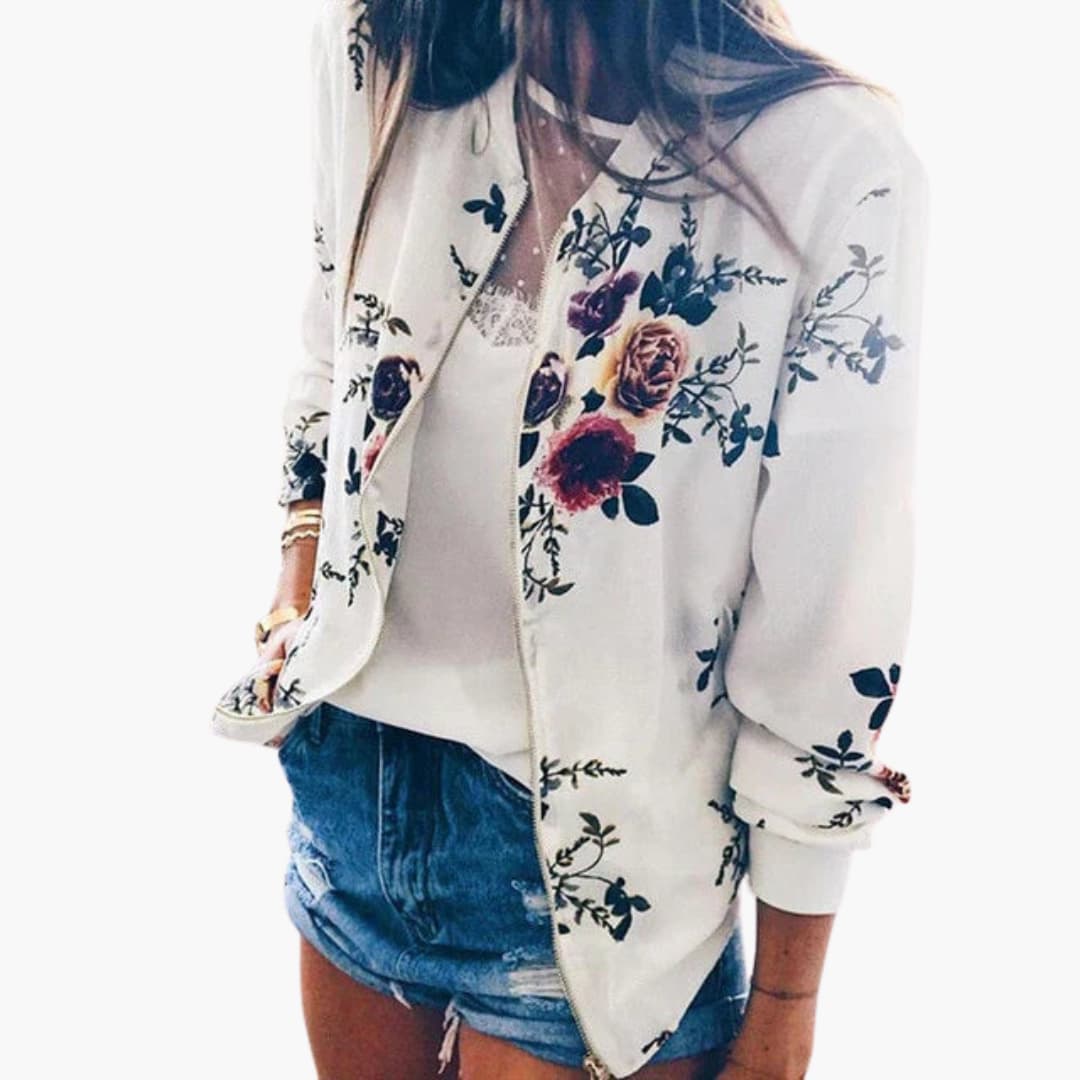 Ladies' Zip Up Long Sleeve Bomber Coat