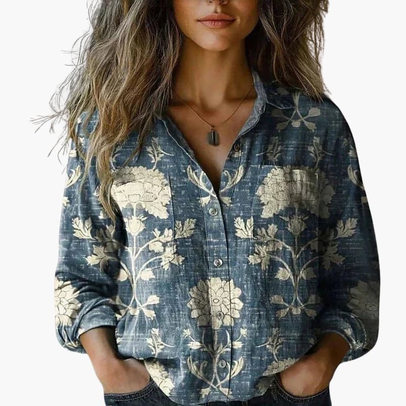 Ladies Classic Fit Long Sleeve Button Shirt