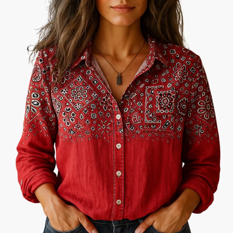 Ladies Classic Fit Long Sleeve Button Shirt