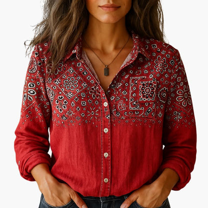 Ladies Classic Fit Long Sleeve Button Shirt
