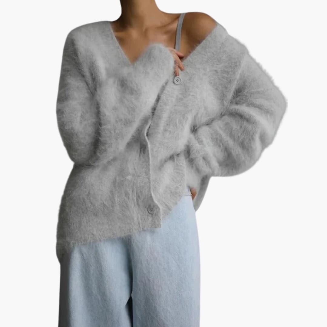 Soft Women's Open Cardigan with Textured Edging