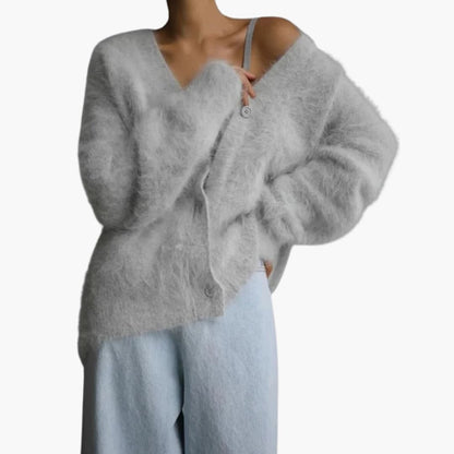 Soft Women's Open Cardigan with Textured Edging