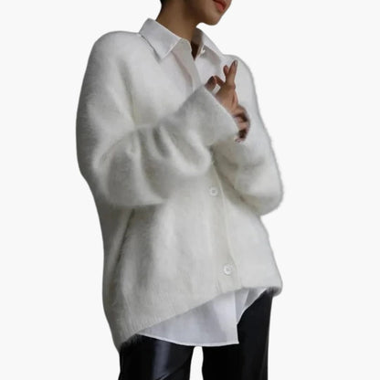Soft Women's Open Cardigan with Textured Edging
