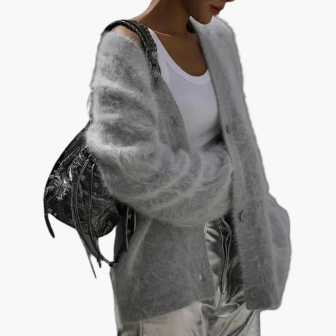 Soft Women's Open Cardigan with Textured Edging